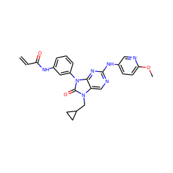 C=CC(=O)Nc1cccc(-n2c(=O)n(CC3CC3)c3cnc(Nc4ccc(OC)nc4)nc32)c1 ZINC000212120209