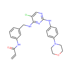 C=CC(=O)Nc1cccc(CNc2nc(Nc3ccc(N4CCOCC4)cc3)ncc2Cl)c1 ZINC000473086048