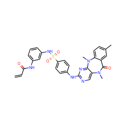 C=CC(=O)Nc1cccc(NS(=O)(=O)c2ccc(Nc3ncc4c(n3)N(C)c3ccc(C)cc3C(=O)N4C)cc2)c1 ZINC001772643673