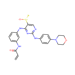 C=CC(=O)Nc1cccc(Nc2nc(Nc3ccc(N4CCOCC4)cc3)ncc2[S@@+](C)[O-])c1 ZINC000205651474