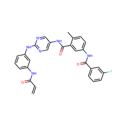 C=CC(=O)Nc1cccc(Nc2ncc(NC(=O)c3cc(NC(=O)c4cccc(F)c4)ccc3C)cn2)c1 ZINC000169353175