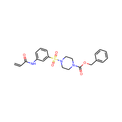 C=CC(=O)Nc1cccc(S(=O)(=O)N2CCN(C(=O)OCc3ccccc3)CC2)c1 ZINC000084730473