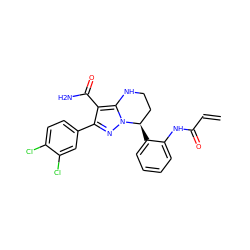 C=CC(=O)Nc1ccccc1[C@@H]1CCNc2c(C(N)=O)c(-c3ccc(Cl)c(Cl)c3)nn21 ZINC001772628760