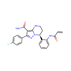 C=CC(=O)Nc1ccccc1[C@@H]1CCNc2c(C(N)=O)c(-c3ccc(F)cc3)nn21 ZINC001772649522