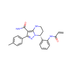 C=CC(=O)Nc1ccccc1[C@H]1CCNc2c(C(N)=O)c(-c3ccc(C)cc3)nn21 ZINC001772592195