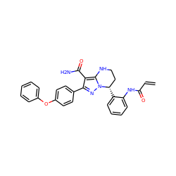 C=CC(=O)Nc1ccccc1[C@H]1CCNc2c(C(N)=O)c(-c3ccc(Oc4ccccc4)cc3)nn21 ZINC001772585303