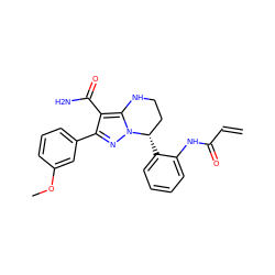 C=CC(=O)Nc1ccccc1[C@H]1CCNc2c(C(N)=O)c(-c3cccc(OC)c3)nn21 ZINC001772641492