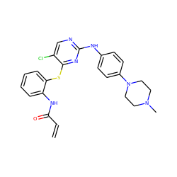 C=CC(=O)Nc1ccccc1Sc1nc(Nc2ccc(N3CCN(C)CC3)cc2)ncc1Cl ZINC001772638832