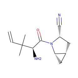 C=CC(C)(C)[C@H](N)C(=O)N1[C@H](C#N)C[C@@H]2C[C@@H]21 ZINC000013648731