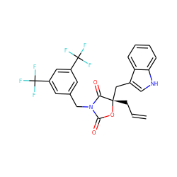 C=CC[C@@]1(Cc2c[nH]c3ccccc23)OC(=O)N(Cc2cc(C(F)(F)F)cc(C(F)(F)F)c2)C1=O ZINC000013740650