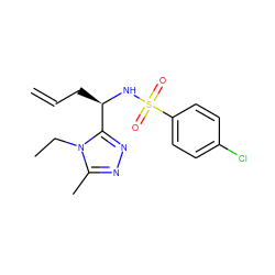 C=CC[C@@H](NS(=O)(=O)c1ccc(Cl)cc1)c1nnc(C)n1CC ZINC000139682296