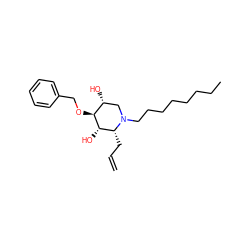 C=CC[C@@H]1[C@H](O)[C@@H](OCc2ccccc2)[C@H](O)CN1CCCCCCCC ZINC000299862347