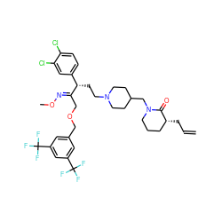 C=CC[C@@H]1CCCN(CC2CCN(CC[C@H](/C(COCc3cc(C(F)(F)F)cc(C(F)(F)F)c3)=N/OC)c3ccc(Cl)c(Cl)c3)CC2)C1=O ZINC000027550040