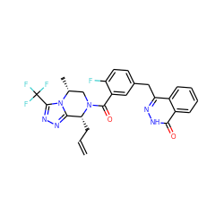 C=CC[C@@H]1c2nnc(C(F)(F)F)n2[C@H](C)CN1C(=O)c1cc(Cc2n[nH]c(=O)c3ccccc23)ccc1F ZINC000208108292