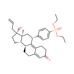 C=CC[C@]1(O)CC[C@H]2[C@@H]3CCC4=CC(=O)CCC4=C3[C@@H](c3ccc(P(=O)(OCC)OCC)cc3)C[C@@]21C ZINC000028950463