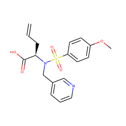 C=CC[C@H](C(=O)O)N(Cc1cccnc1)S(=O)(=O)c1ccc(OC)cc1 ZINC000205348194