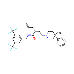 C=CC[C@H](CCN1CCC2(C=Cc3ccccc32)CC1)C(=O)NCc1cc(C(F)(F)F)cc(C(F)(F)F)c1 ZINC000029040061