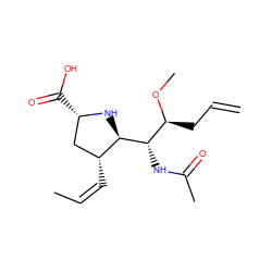 C=CC[C@H](OC)[C@H](NC(C)=O)[C@@H]1N[C@@H](C(=O)O)C[C@H]1/C=C\C ZINC000029040251