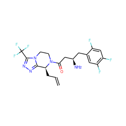 C=CC[C@H]1c2nnc(C(F)(F)F)n2CCN1C(=O)C[C@H](N)Cc1cc(F)c(F)cc1F ZINC000028967826