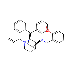 C=CC[N+]12CCC(CC1)[C@H](NCc1ccccc1OC)[C@@H]2C(c1ccccc1)c1ccccc1 ZINC000036323563