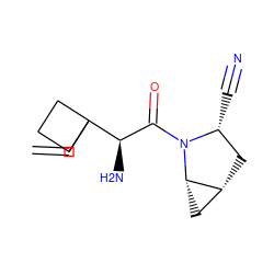 C=CC1([C@H](N)C(=O)N2[C@H](C#N)C[C@@H]3C[C@@H]32)CCC1 ZINC000013648735