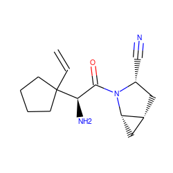 C=CC1([C@H](N)C(=O)N2[C@H](C#N)C[C@@H]3C[C@@H]32)CCCC1 ZINC000013648737