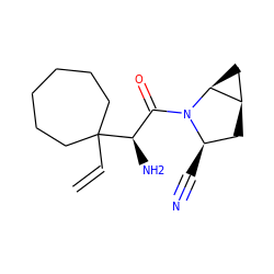 C=CC1([C@H](N)C(=O)N2[C@H](C#N)C[C@@H]3C[C@@H]32)CCCCCC1 ZINC000013648741