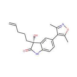 C=CCCC[C@]1(O)C(=O)Nc2ccc(-c3c(C)noc3C)cc21 ZINC000219534880