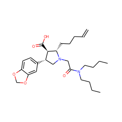 C=CCCC[C@H]1[C@H](C(=O)O)[C@@H](c2ccc3c(c2)OCO3)CN1CC(=O)N(CCCC)CCCC ZINC000013780892