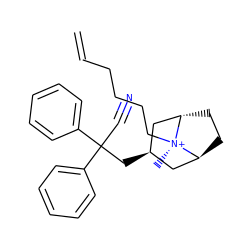 C=CCCCC[N@+]1(C)[C@H]2CC[C@H]1C[C@H](CC(C#N)(c1ccccc1)c1ccccc1)C2 ZINC000261083596