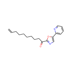 C=CCCCCCCCC(=O)c1ncc(-c2ccccn2)o1 ZINC000013611937