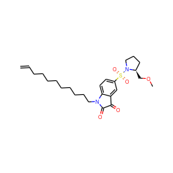 C=CCCCCCCCCCN1C(=O)C(=O)c2cc(S(=O)(=O)N3CCC[C@H]3COC)ccc21 ZINC000040394679