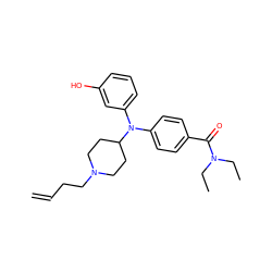 C=CCCN1CCC(N(c2ccc(C(=O)N(CC)CC)cc2)c2cccc(O)c2)CC1 ZINC000045254256