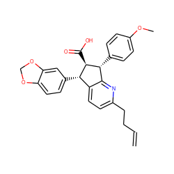 C=CCCc1ccc2c(n1)[C@@H](c1ccc(OC)cc1)[C@H](C(=O)O)[C@H]2c1ccc2c(c1)OCO2 ZINC000013859854