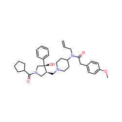 C=CCN(C(=O)Cc1ccc(OC)cc1)C1CCN(C[C@H]2CN(C(=O)C3CCCC3)C[C@]2(O)c2ccccc2)CC1 ZINC000053297066