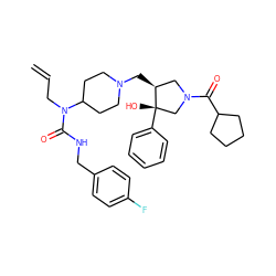 C=CCN(C(=O)NCc1ccc(F)cc1)C1CCN(C[C@H]2CN(C(=O)C3CCCC3)C[C@]2(O)c2ccccc2)CC1 ZINC000053312640