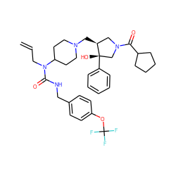 C=CCN(C(=O)NCc1ccc(OC(F)(F)F)cc1)C1CCN(C[C@H]2CN(C(=O)C3CCCC3)C[C@]2(O)c2ccccc2)CC1 ZINC000053230678