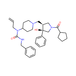 C=CCN(C(=O)NCc1ccccc1)C1CCN(C[C@H]2CN(C(=O)C3CCCC3)C[C@]2(O)c2ccccc2)CC1 ZINC000053226453