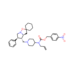 C=CCN(C(=O)OCc1ccc([N+](=O)[O-])cc1)C1CCN(C[C@@H]2[C@@H](c3ccccc3)CN3OC4(CCCCC4)C[C@@H]23)CC1 ZINC000027736576