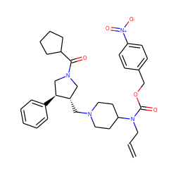 C=CCN(C(=O)OCc1ccc([N+](=O)[O-])cc1)C1CCN(C[C@H]2CN(C(=O)C3CCCC3)C[C@@H]2c2ccccc2)CC1 ZINC000026657442