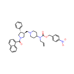 C=CCN(C(=O)OCc1ccc([N+](=O)[O-])cc1)C1CCN(C[C@H]2CN(C(=O)c3cccc4ccccc34)C[C@@H]2c2ccccc2)CC1 ZINC000026658877