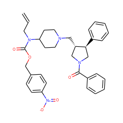 C=CCN(C(=O)OCc1ccc([N+](=O)[O-])cc1)C1CCN(C[C@H]2CN(C(=O)c3ccccc3)C[C@@H]2c2ccccc2)CC1 ZINC000026664644