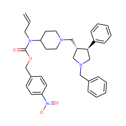 C=CCN(C(=O)OCc1ccc([N+](=O)[O-])cc1)C1CCN(C[C@H]2CN(Cc3ccccc3)C[C@@H]2c2ccccc2)CC1 ZINC000026663869