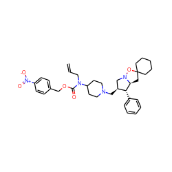 C=CCN(C(=O)OCc1ccc([N+](=O)[O-])cc1)C1CCN(C[C@H]2CN3OC4(CCCCC4)C[C@H]3[C@@H]2c2ccccc2)CC1 ZINC000027738609