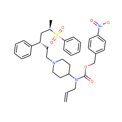 C=CCN(C(=O)OCc1ccc([N+](=O)[O-])cc1)C1CCN(CC[C@@H](C[C@@H](C)S(=O)(=O)c2ccccc2)c2ccccc2)CC1 ZINC000027110001