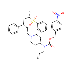 C=CCN(C(=O)OCc1ccc([N+](=O)[O-])cc1)C1CCN(CC[C@@H](C[C@H](C)S(=O)(=O)c2ccccc2)c2ccccc2)CC1 ZINC000027179912