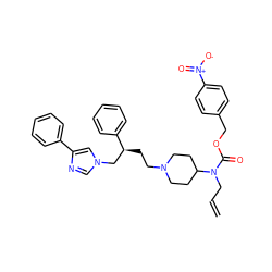 C=CCN(C(=O)OCc1ccc([N+](=O)[O-])cc1)C1CCN(CC[C@@H](Cn2cnc(-c3ccccc3)c2)c2ccccc2)CC1 ZINC000026831105