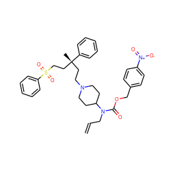 C=CCN(C(=O)OCc1ccc([N+](=O)[O-])cc1)C1CCN(CC[C@](C)(CCS(=O)(=O)c2ccccc2)c2ccccc2)CC1 ZINC000027180648