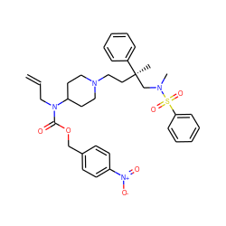 C=CCN(C(=O)OCc1ccc([N+](=O)[O-])cc1)C1CCN(CC[C@](C)(CN(C)S(=O)(=O)c2ccccc2)c2ccccc2)CC1 ZINC000003976619