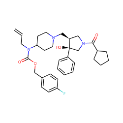 C=CCN(C(=O)OCc1ccc(F)cc1)C1CCN(C[C@H]2CN(C(=O)C3CCCC3)C[C@]2(O)c2ccccc2)CC1 ZINC000053293833